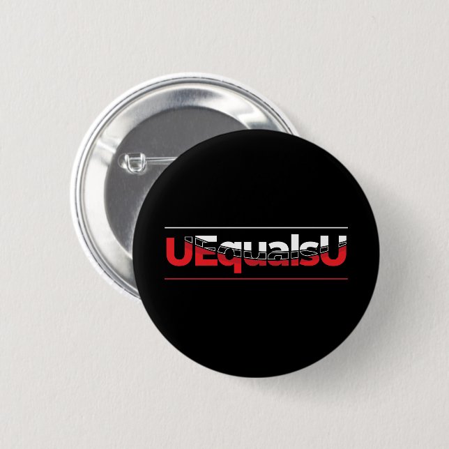 UEqualsU HIV Undetectable Typography Art 6 Cm Round Badge (Front & Back)