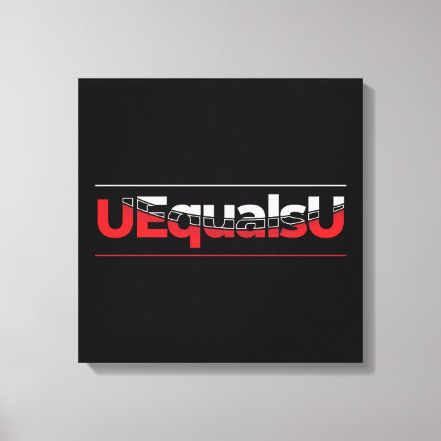 UEqualsU HIV Undetectable Typography Art Canvas Print (Front)