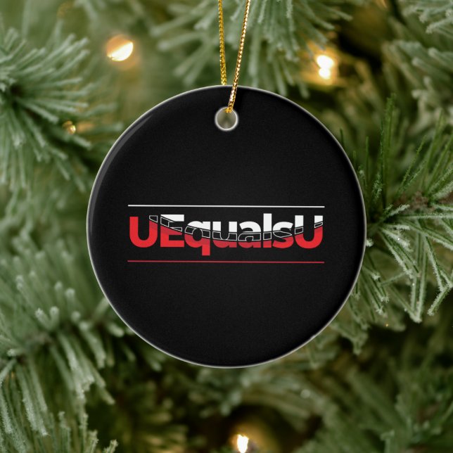 UEqualsU HIV Undetectable Typography Art Ceramic Tree Decoration (Tree)