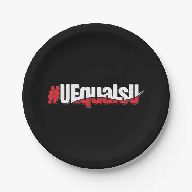 UEqualsU HIV Undetectable Untransmittable Art Paper Plate (Front)