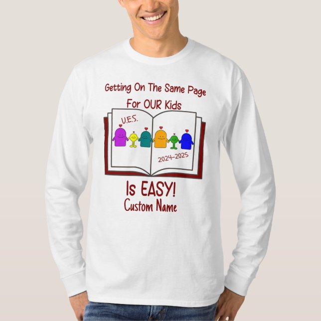 UES Staff Shirt-Mens Basic Long Sleeve-customname T-Shirt (Front)