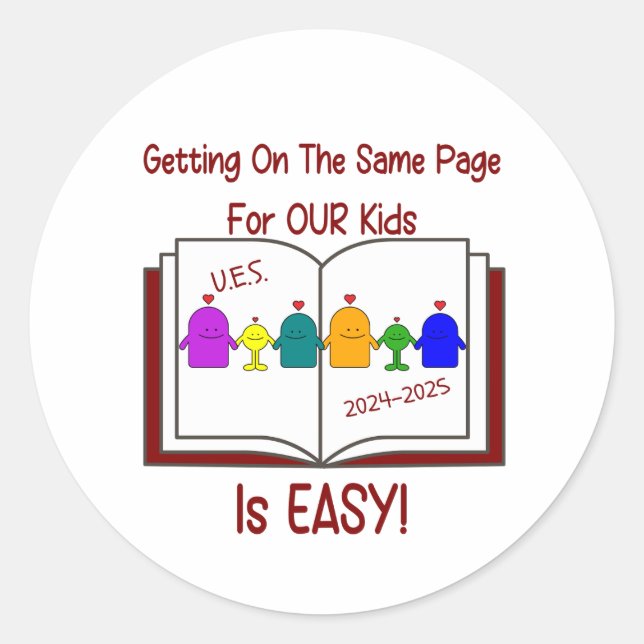 UES Staff Stickers (one page of 20 stickers) (Front)