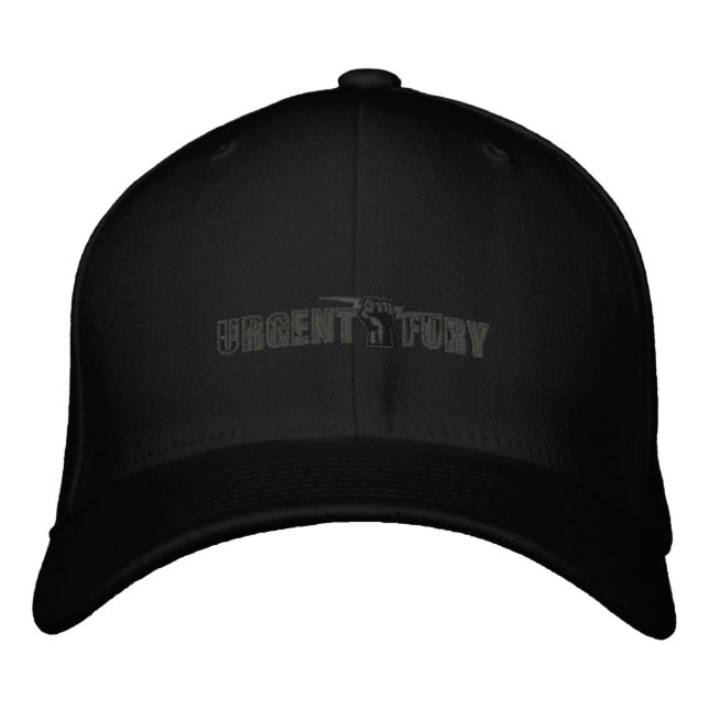 UF Embroidered Hat Grey on Black (Front)