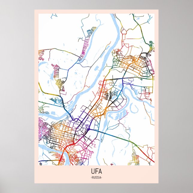Ufa Russia City Map Poster (Front)