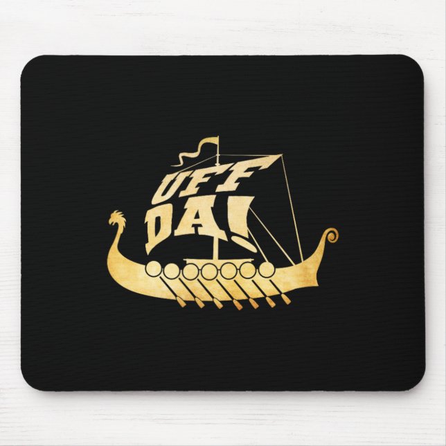 Uff Da! Ancient Viking Ship - Funny Midwest Boatin Mouse Mat (Front)