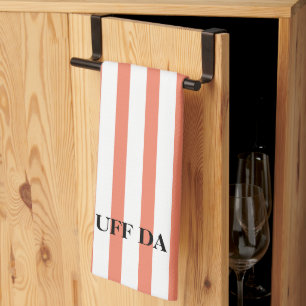 Uff Da Coral Kitchen Towels
