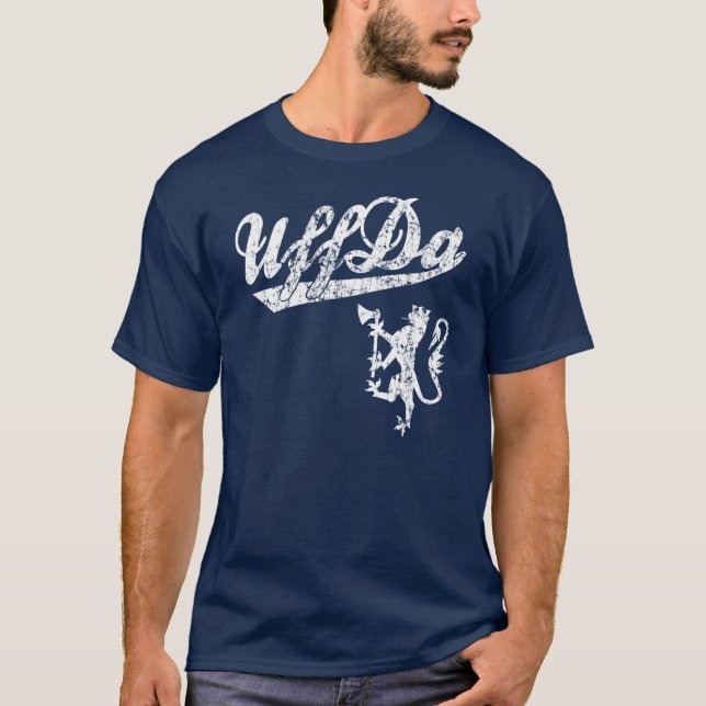 Uff Da Norwegian Lion t shirt (Front)