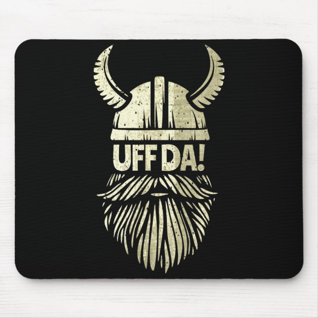 Uff Da Norwegian Quote Scandinavian Viking Helmet  Mouse Mat (Front)