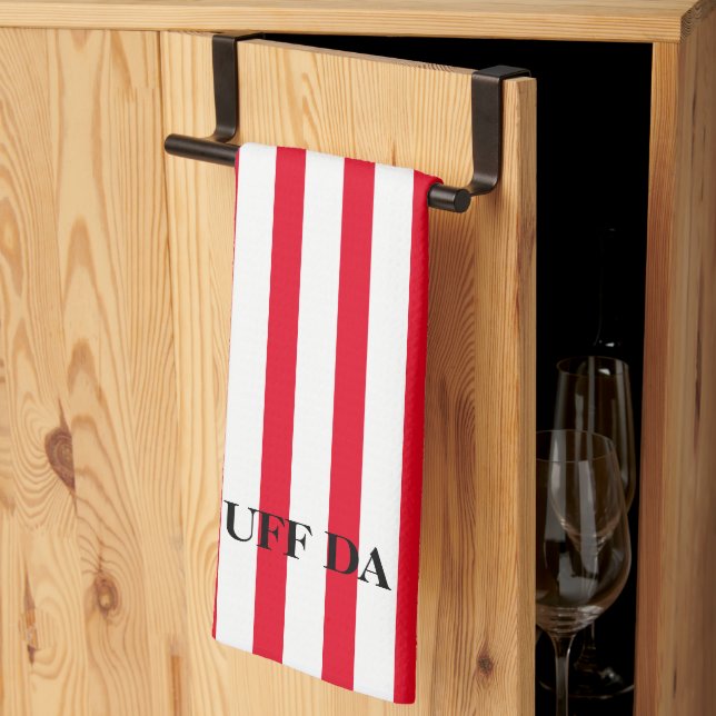 Uff Da Red Stripe Kitchen Towels (Thirds Fold)