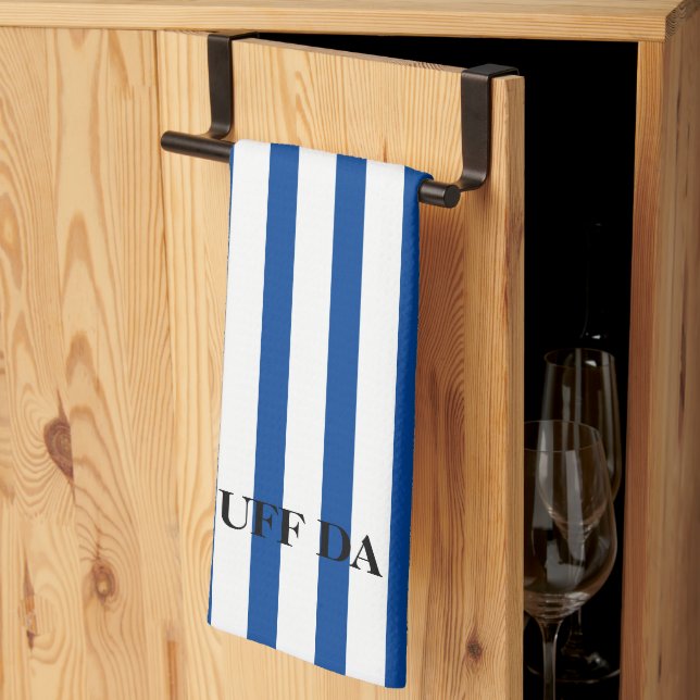 Uff Da Royal Blue Stripe Kitchen Towels (Thirds Fold)
