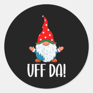 Uff Da Swediomte Gnome Christmas  Classic Round Sticker