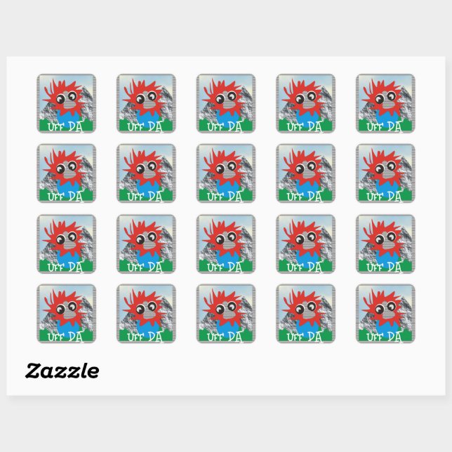 Uff da Troll Square Sticker (Sheet)