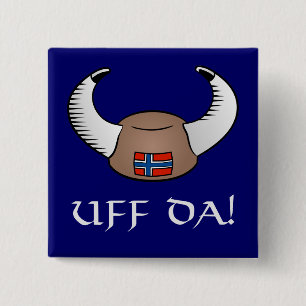 Uff Da! Viking Hat 15 Cm Square Badge