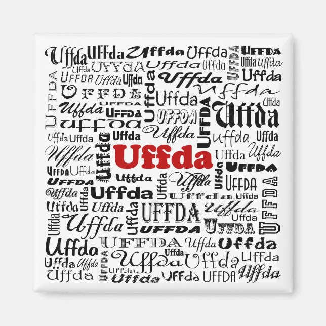 Uffda Square Magnet (Front)