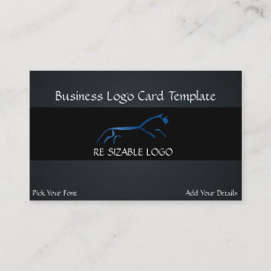 Uffington - Geoglyphs Blue Horse  Logo Business Card