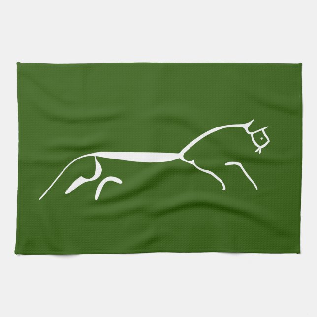 Uffington white horse ancient geoglyph symbol engl tea towel (Horizontal)