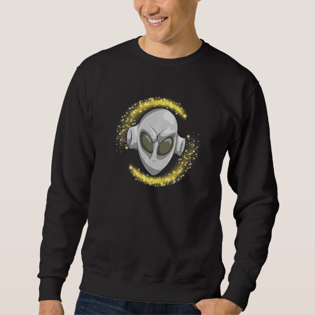 Ufo Abduction Alien Head Unidentified Flying Objec Sweatshirt (Front)