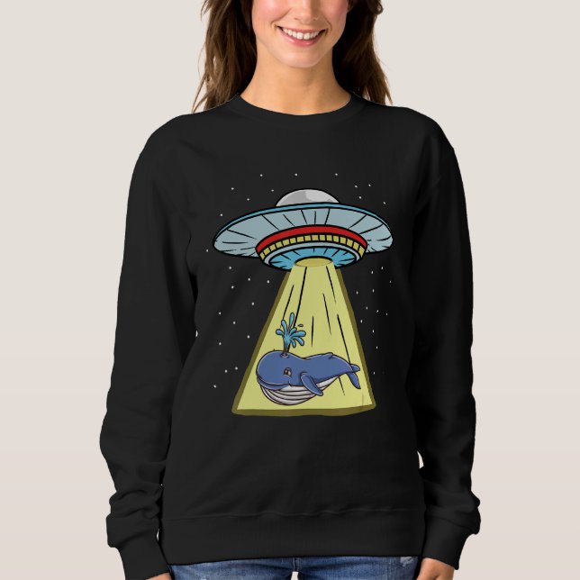 Ufo Abduction Blue Whale Sweatshirt (Front)