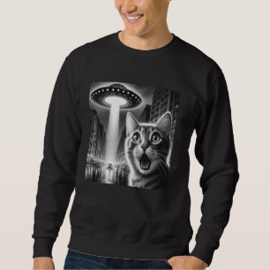 UFO Abduction Cat - Kitty Alien Selfie for Cat Mum Sweatshirt