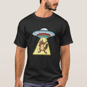 Ufo Abduction Dabbing Beaver Forest Animal T-Shirt