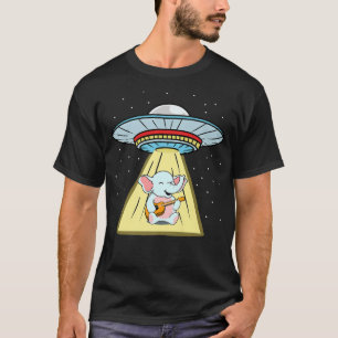 Ufo Abduction Elephant Playing Guitar Premium  T-Shirt