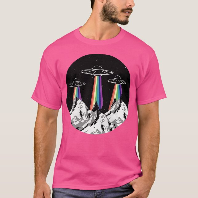 Ufo Abduction Flying Saucer Graphic T-Shirt (Front)