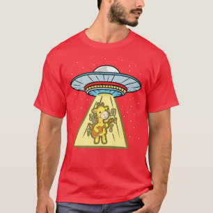 Ufo Abduction Giraffe Musician Guitar Premium  T-Shirt
