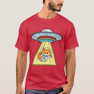 Ufo Abduction Red Panda Astronaut T-Shirt