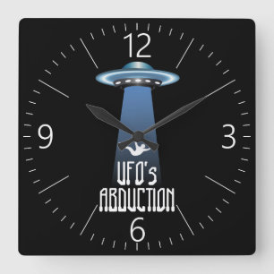 UFO abduction Square Wall Clock