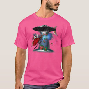 Ufo Abducts Santa For Sci Fi Aliens Believers Ufo T-Shirt