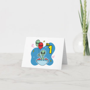 UFO Alien 1st Birthday Fill-in Card Invite