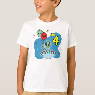 UFO Alien 4th Birthday T-Shirt