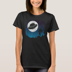 UFO Alien Abduction Night Full Moon Outer Space UF T-Shirt
