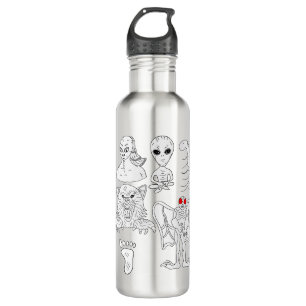 UFO, Alien, Bigfoot, Mothman, Dogman, Cryptids 710 Ml Water Bottle