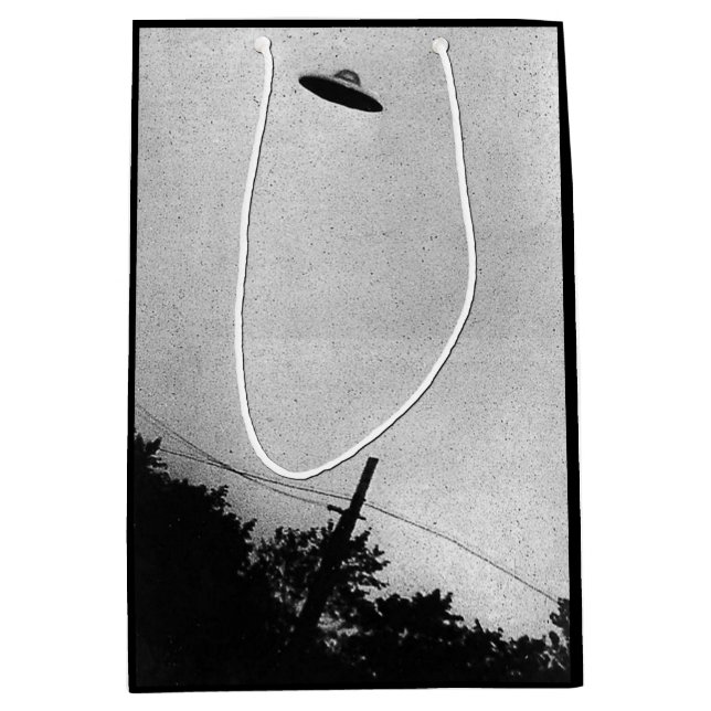 UFO Alien Extraterrestrial Spacecraft Top Secret Medium Gift Bag (Front)