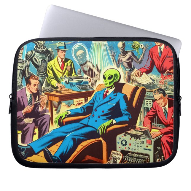 Ufo Alien Sci-fi Retro Comics Laptop Sleeve (Front)