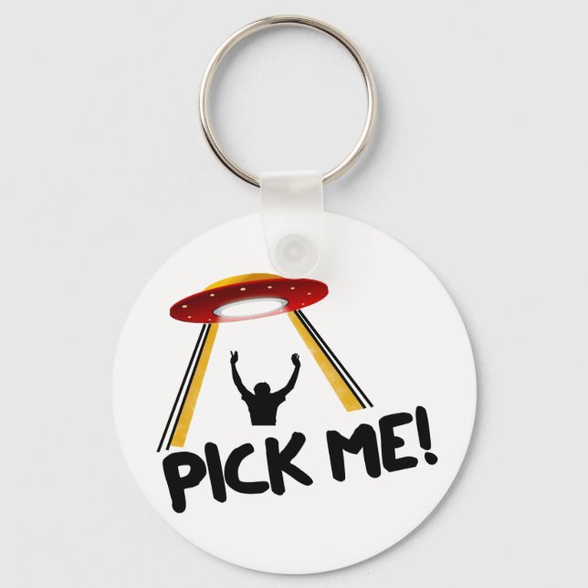 UFO Alien Ship - Pick Me! Key Ring (Front)