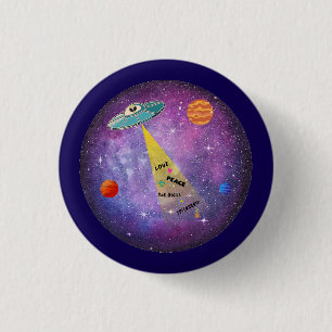 UFO Alien space spaceship star people 3 Cm Round Badge