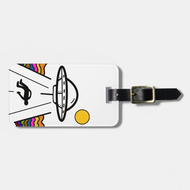 UFO alien spaceship abductee  Luggage Tag (Front Horizontal)