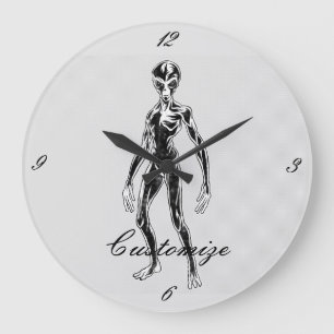 UFO Alien Thunder_Cove Large Clock