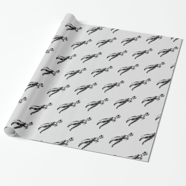 UFO Alien Thunder_Cove Wrapping Paper (Unrolled)