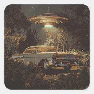 UFO and Stanley's 1956 BelAir Square Sticker
