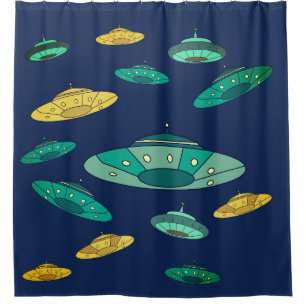 UFO art Shower Curtain
