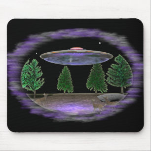 ufo at night mouse mat