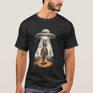 UFO Beaming Down on a Western Cowboy T-Shirt