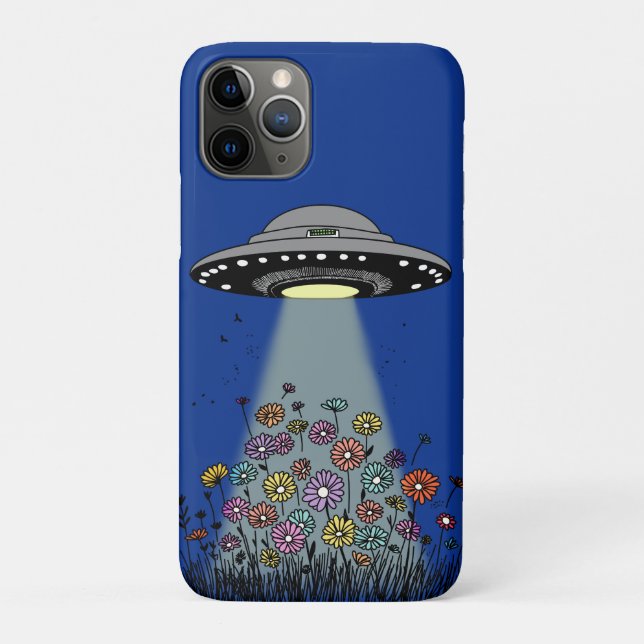 UFO Beaming Up Flowers Case-Mate iPhone Case (Back)