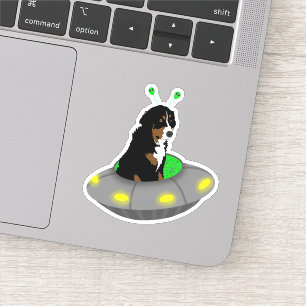 UFO Bernese Mountain Dog Sticker