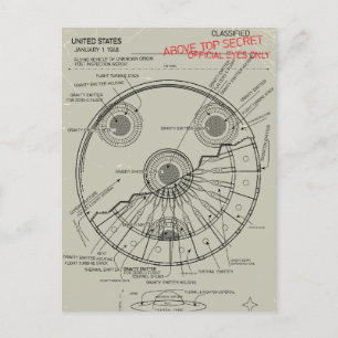 UFO Blueprint Announcement Postcard