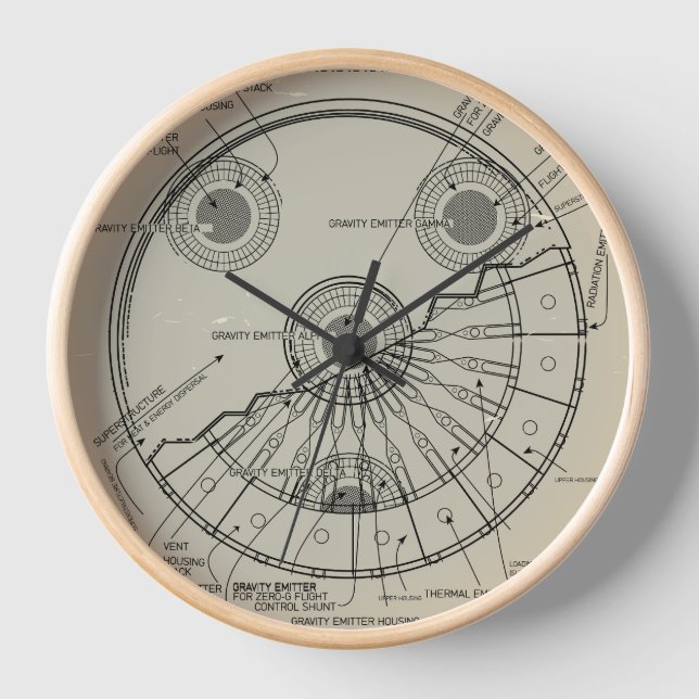 UFO Blueprint Clock (Front)