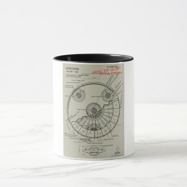 UFO Blueprint Mug (Center)
